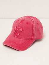 Red Flower Detail 100% Cotton Cap