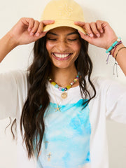 Yellow Flower Detail 100% Cotton Cap