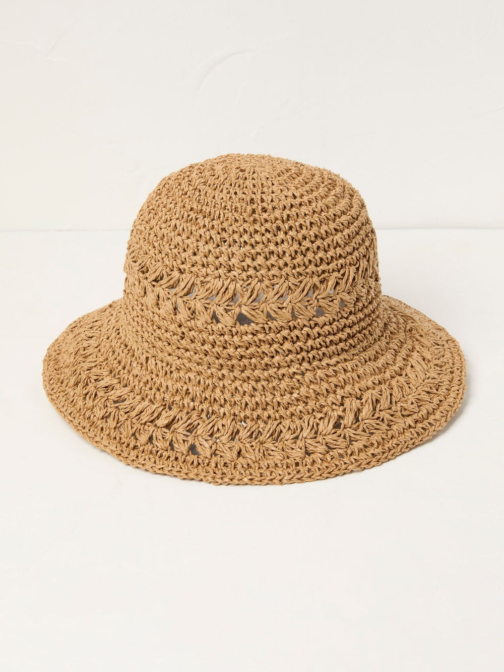 Natural Pattern Straw Bucket Hat