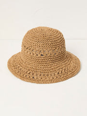 Natural Pattern Straw Bucket Hat
