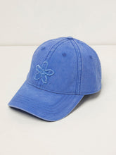 Blue Flower Detail 100% Cotton Cap