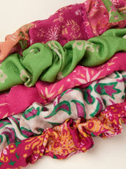 Pink Fire Print Scrunchies 5 Pack