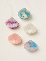 Multi Mini Shell Hair Clips 5 Pack