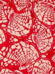 Red Shell Print Lightweight Scarf