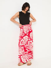 Mary Red Mono Shells Midi Skirt