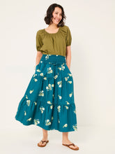 Ricky Teal Blue Figs Midi Skirt