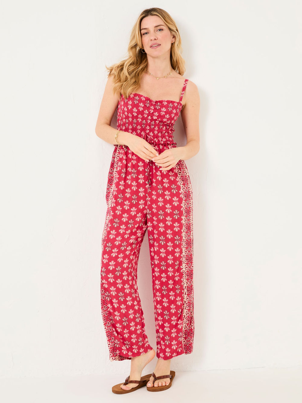 Natalie Dark Pink Earth Geo Jumpsuit