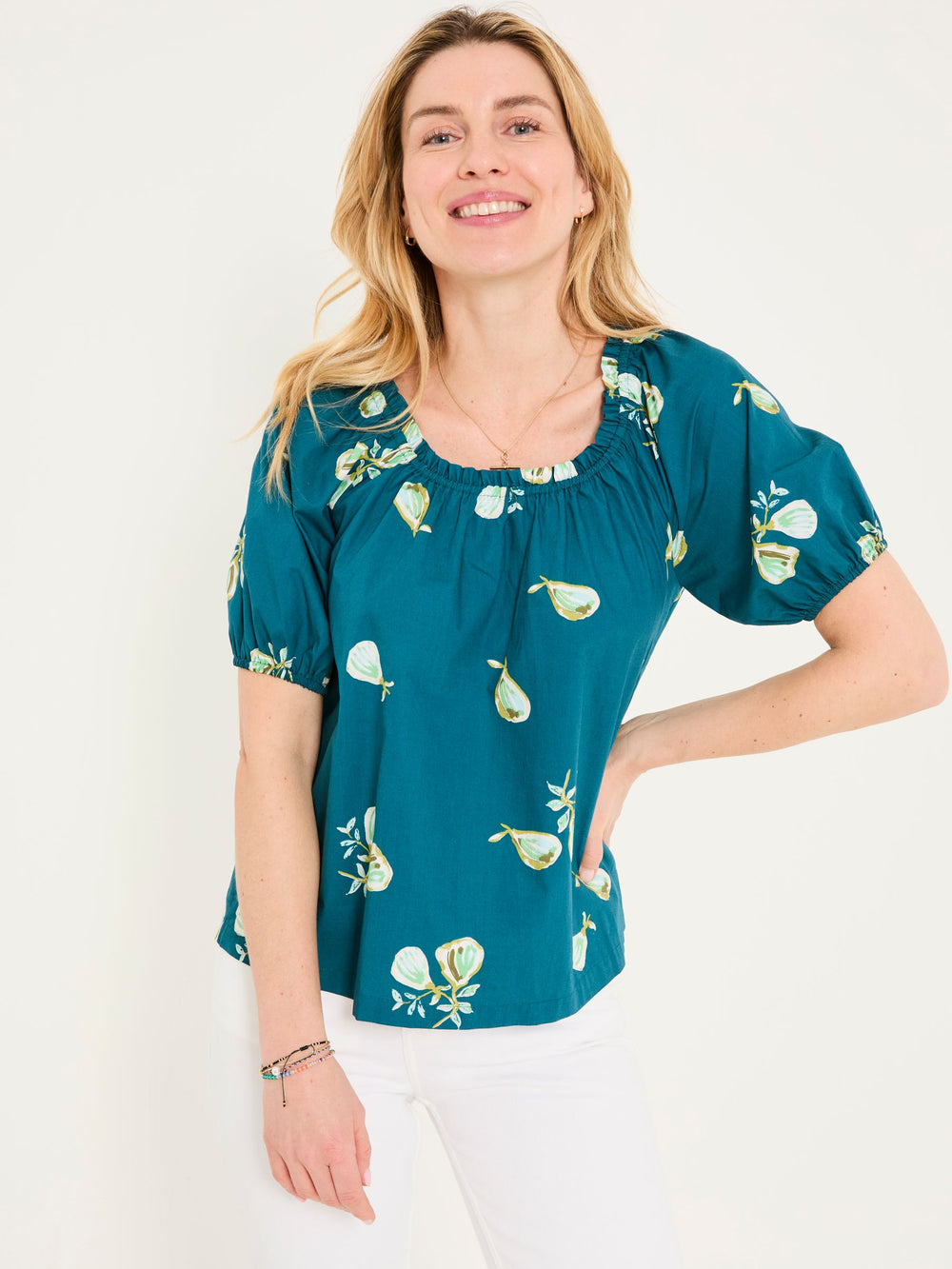 Ronnie Teal Blue Figs Blouse