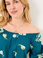 Ronnie Teal Blue Figs Blouse