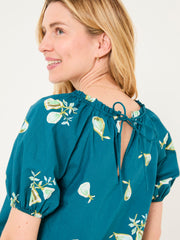 Ronnie Teal Blue Figs Blouse