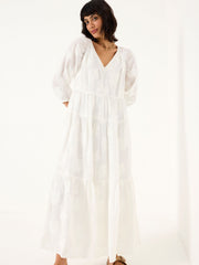 Kelly White Jacquard Maxi Dress