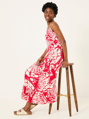 Mae Red Mono Shells Midi Dress