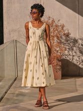 Maria Ivory Plants Midi Dress