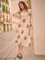 Ivory Beachwear Coral Embroidered Kaftan Dress