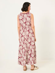 Ellie Burgundy Red Mono Shells Jersey Maxi Dress