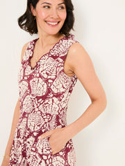 Ellie Burgundy Red Mono Shells Jersey Maxi Dress
