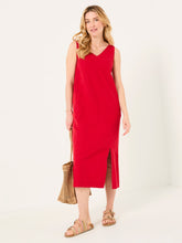 Corey Rust Red Linen Midi Dress
