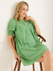 Brody Mid Green Broderie Dress