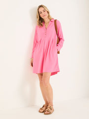 Lena Mid Pink Linen Dress