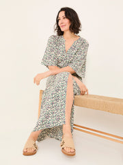 Paige Multi Vine Floral Embroidered Midi Dress
