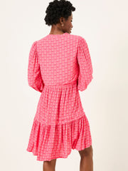 Nancy Mid Pink Paisley Ditsy Dress