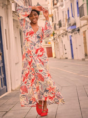 Noelle Ivory Sea Scene Maxi Dress