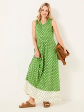 Ellie Mid Green Woodblock Jersey Maxi Dress