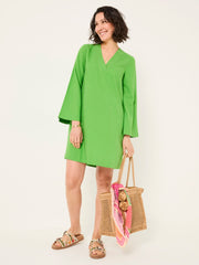 Mid Green Linen Kaftan Dress