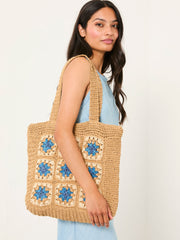 Natural Tile Straw Bag