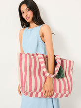 Red Striped Beach Bag