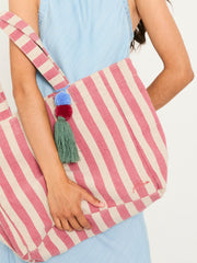 Red Striped Beach Bag