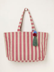 Red Striped Beach Bag