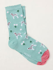 Green Daisy Dog Socks