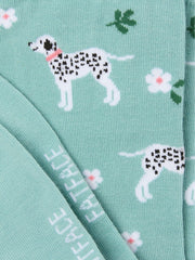 Green Daisy Dog Socks