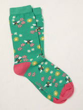 Green Floral Bee Socks