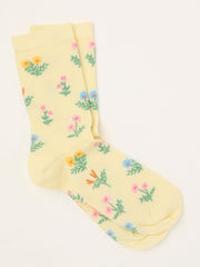 Yellow Floral Socks
