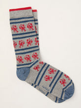 Grey Lobster Men's Striped Socks