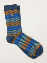 Blue & Orange Men's Striped Socks
