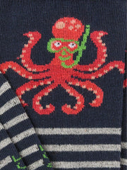 Blue Octopus Men's Striped Socks