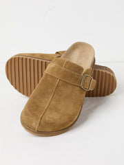 Elda Tan Brown Suede Clogs