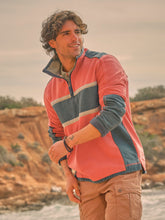 Coral Pink 100% Cotton Airlie Panel Quarter Zip Sweat Top