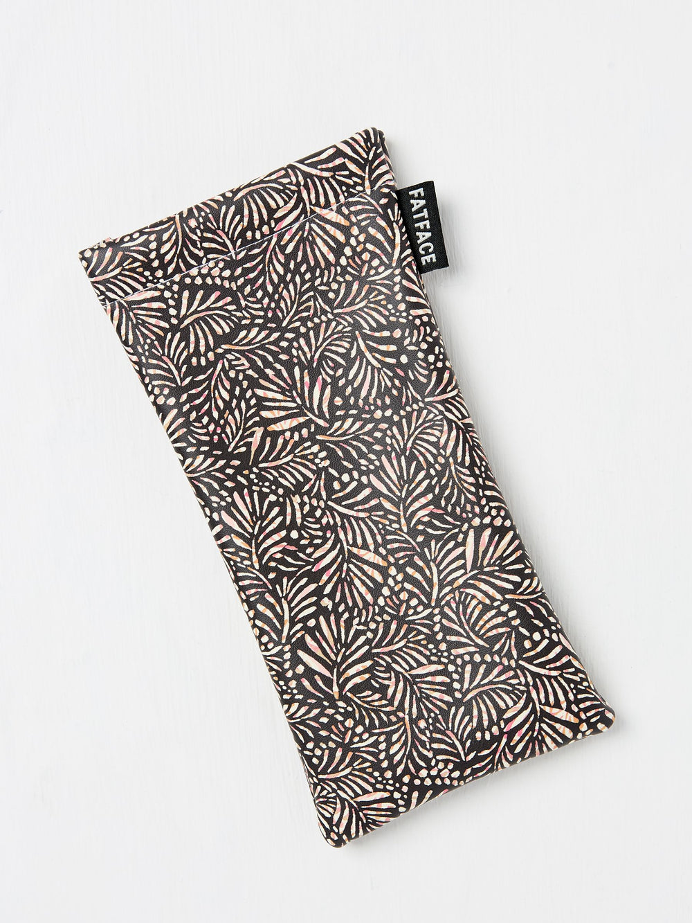 Black Leaf Print Sunglasses Case