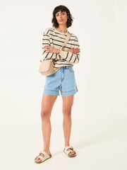 Georgia Ivory Stripe Crew Sweatshirt