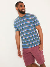 Studland Dark Teal Blue Stripe Pocket T-Shirt