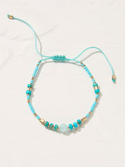 Turquoise Woven Beaded Adjustable Bracelet