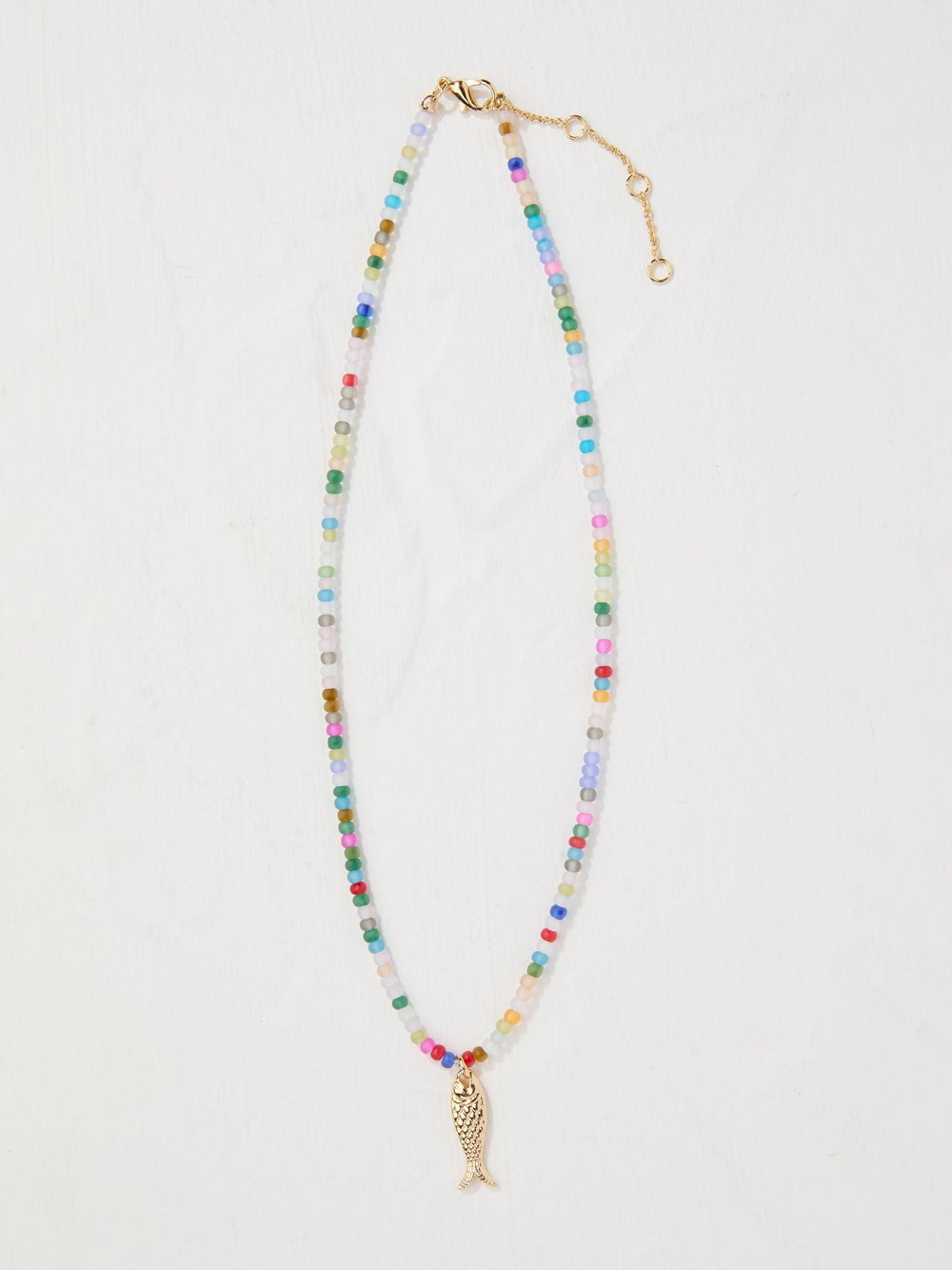 Multi Fish Pendant Beaded Necklace