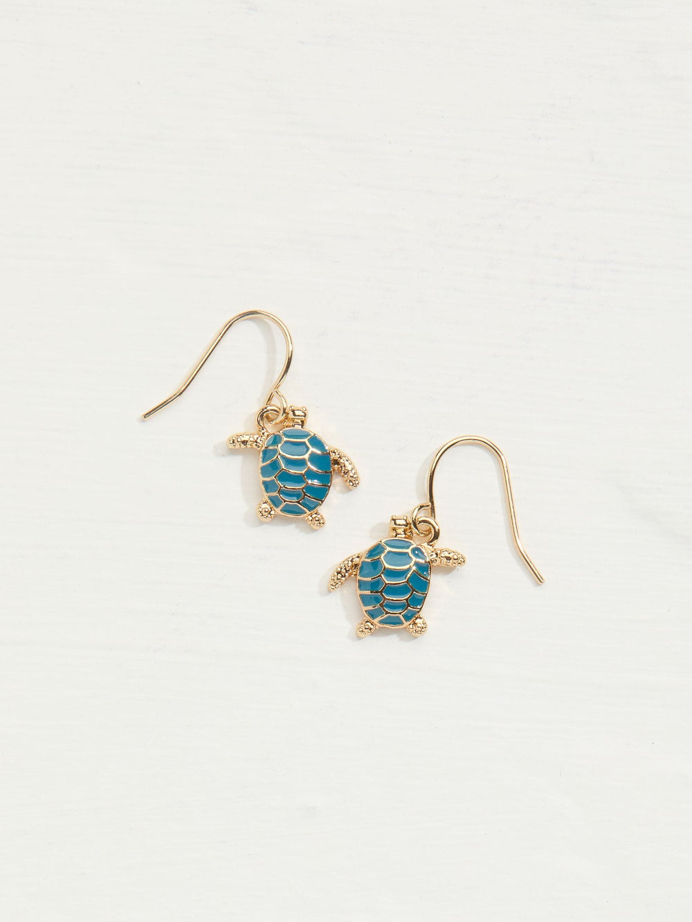 Teal Blue Turtle Drop Earrings