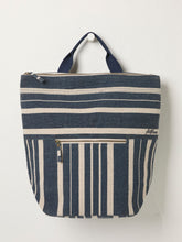 Navy Striped Woven Rucksack