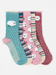 Multi 5 Pairs of Sheep Socks
