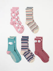 Multi 5 Pairs of Sheep Socks